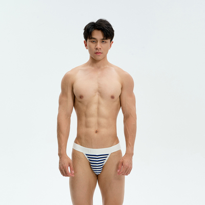 UPRO柚璞蓝黑条纹螺纹高弹双d男士内裤内衣