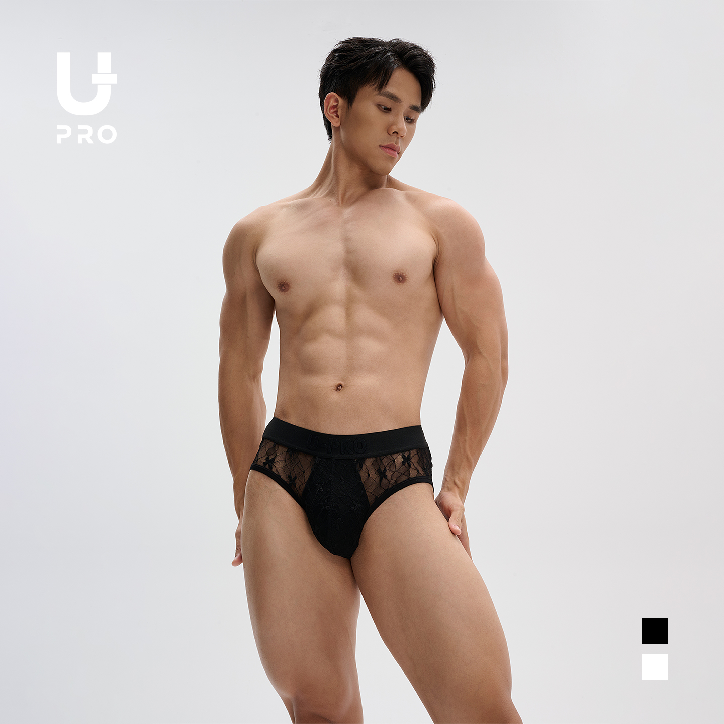UPRO柚璞男士蕾丝内裤黑白高弹三角内裤男内衣