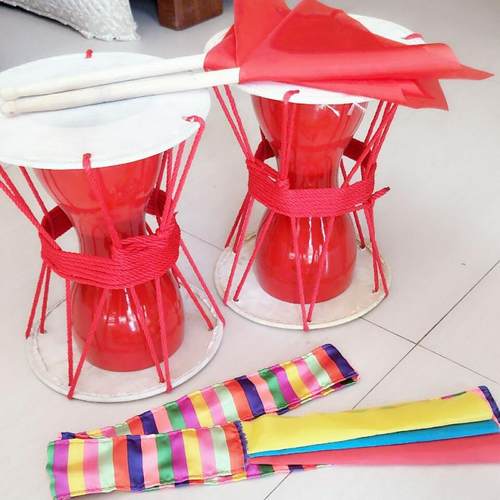 朝鲜长鼓成人民族鼓儿童学生长鼓舞蹈鼓道具牛皮拉绳鼓包邮