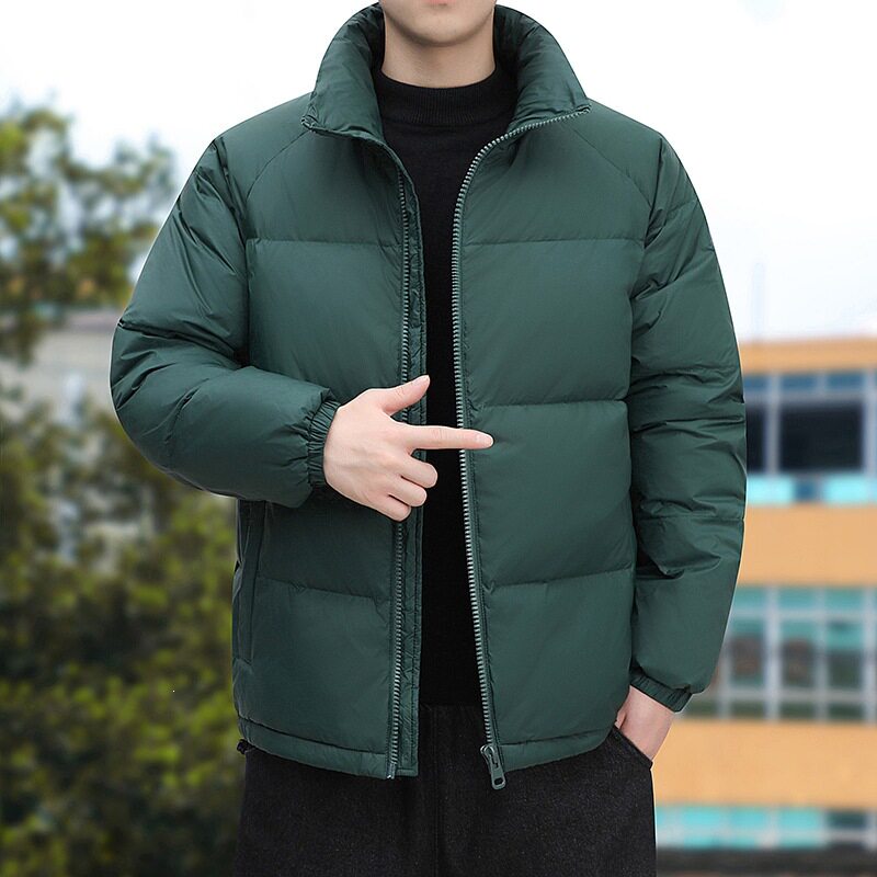 冬季新款加厚棉服潮流纯色宽松棉衣男跨境防风休闲面包服立领棉袄