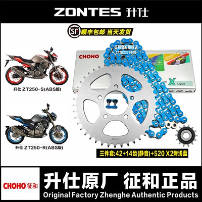升仕幽灵ZT250S/ZT250R带ABS款征和静音链条链轮大小飞牙盘三件套