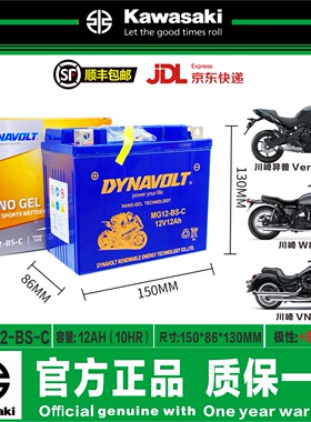 川崎异兽650 Versys650 W650 W800 Vulcan900 ZRX1400 ZZR600电瓶