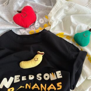 儿童短袖 新款 T恤字母印花纯棉体恤 立体水果2026夏季 可爱宝宝半袖