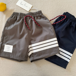 男童速干短裤拼色夏季宝宝五分裤2025中小童半截裤简约风女童短裤
