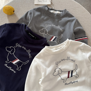童装 德绒可爱25冬季 内搭T保暖 T恤秋冬卡通印花宝宝打底衫 男童长袖