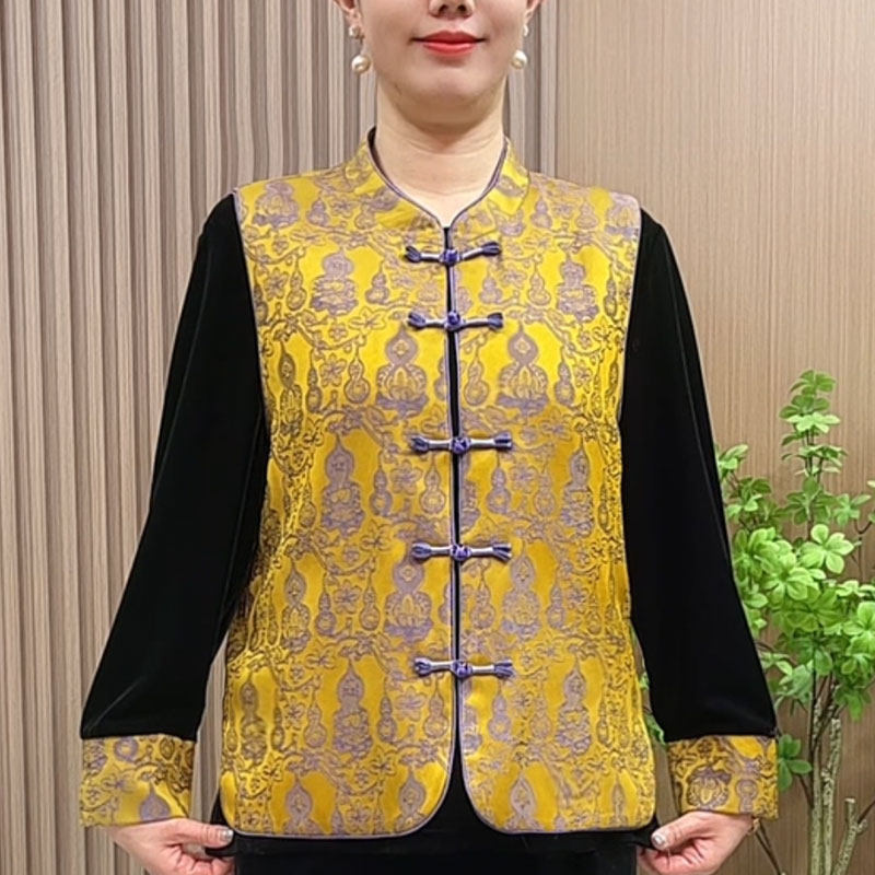 新中式立领盘扣马甲提花马夹民族风马甲复古妈妈国风马甲两件套装,女装/女士精品,中老年女装,淘宝优惠券,粉丝福利购,淘宝优惠卷