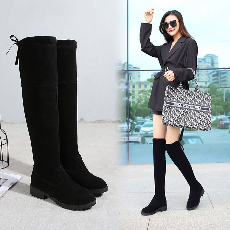 学生过膝靴女冬平底 图片 价格 多少钱 什么值得买