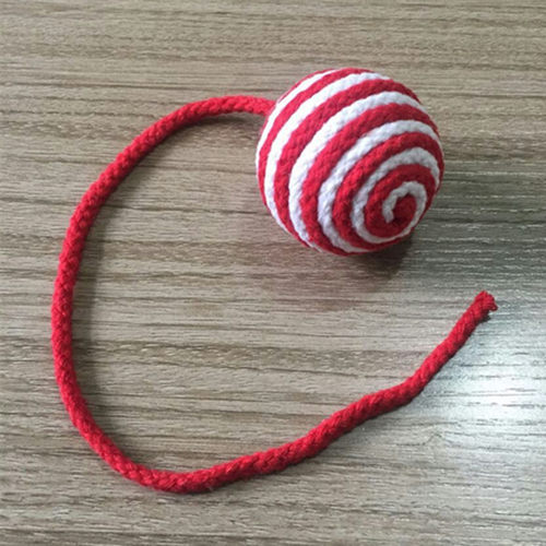 DIY猫爬架配件YIYICATS双色棉绳响铃挂球 DIY饰品挂件猫玩具挂球