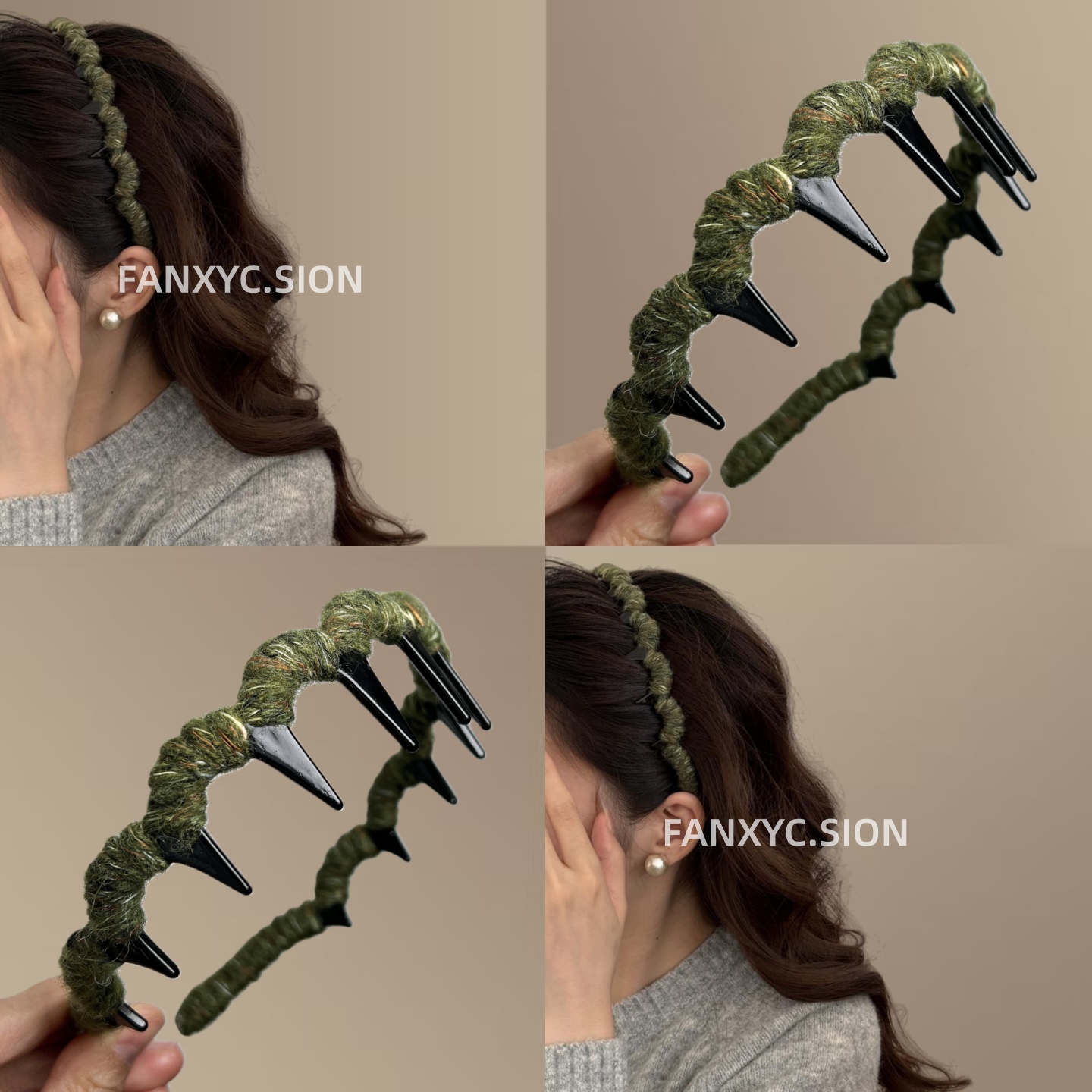 高颅顶毛线发箍女款2025新款