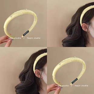 OMG 水钻高颅顶头箍女高级感压发洗脸发捆不勒 外出百搭发箍来了