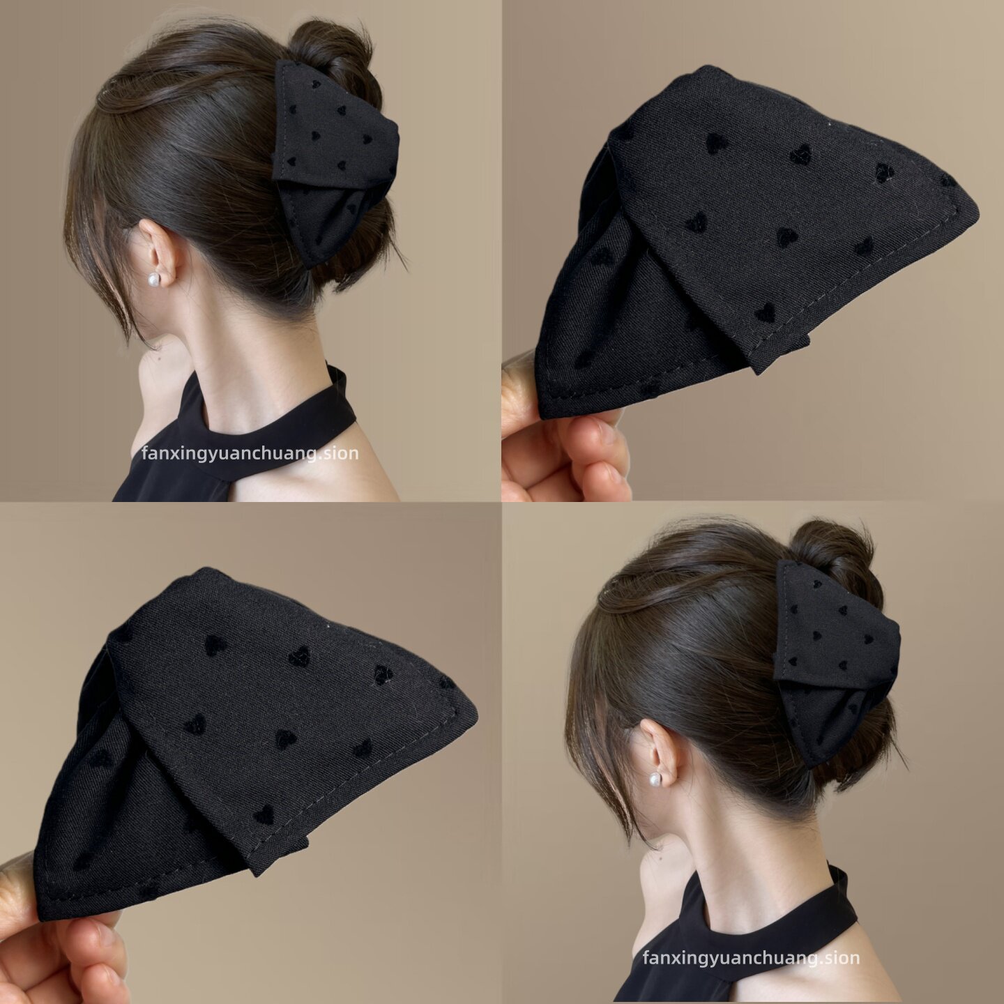 【首尔暮色】爱心布艺三角抓夹时尚大号鲨鱼夹后脑勺抓夹旅行发卡,户外/登山/野营/旅行用品,旅行发卡,淘宝优惠券,粉丝福利购,淘宝优惠卷