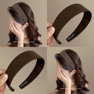 韩国麂皮质感宽边纯色发箍