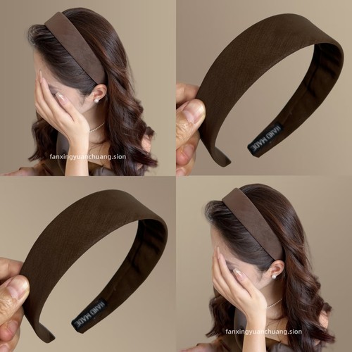韩国麂皮质感宽边纯色发箍