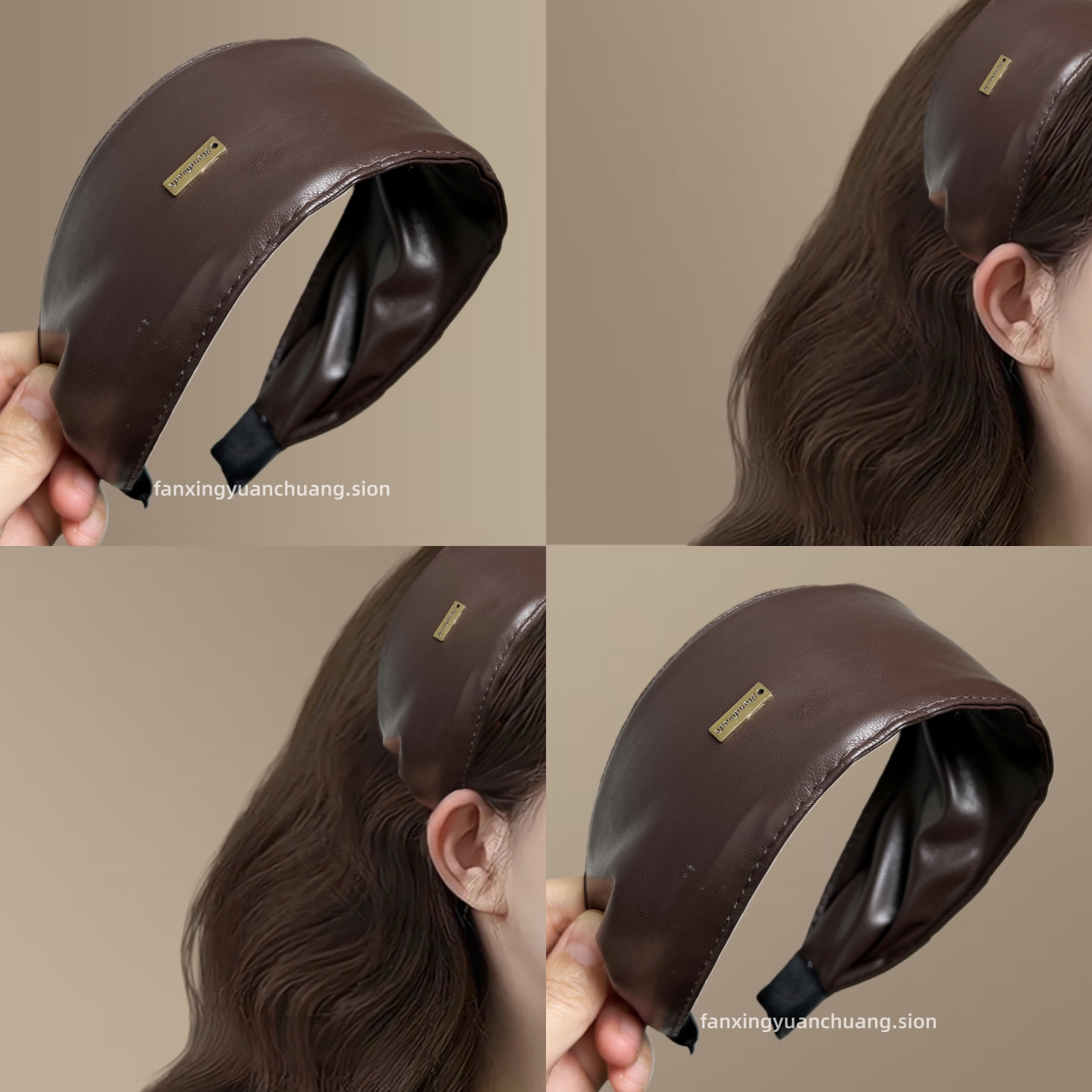 韩国ins皮质宽边港风复古发箍