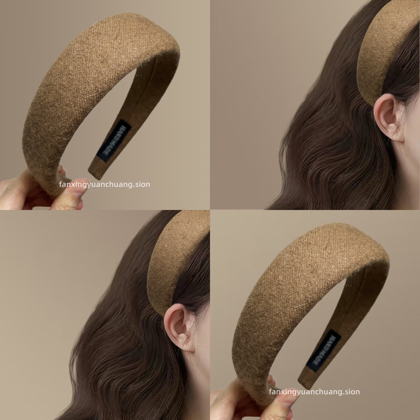 韩版秋冬新款彩色毛呢针织发箍