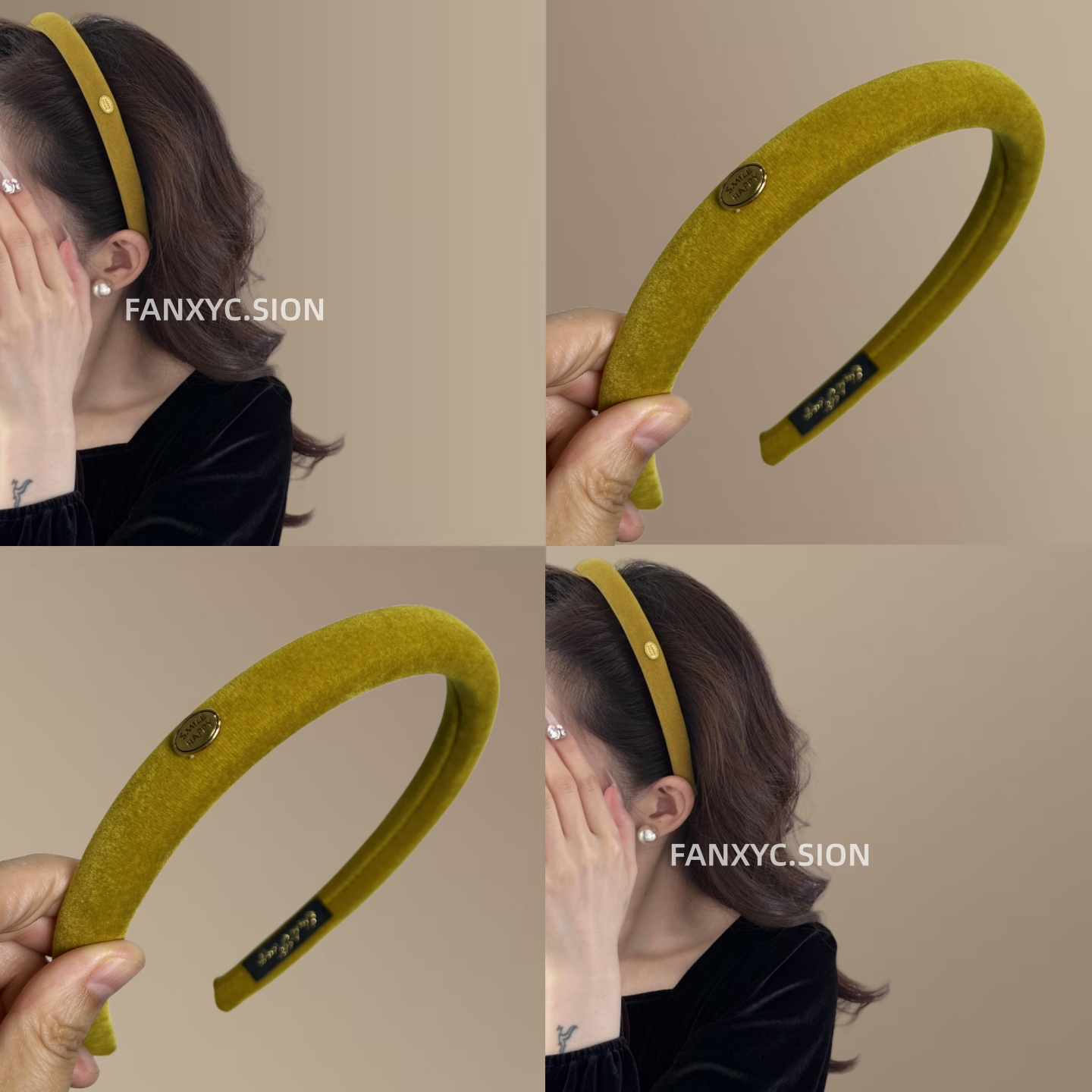 文艺复古质感秋冬新款金标发箍