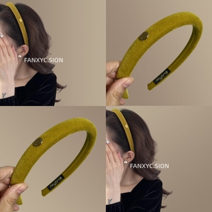 文艺复古发箍秋冬金标字母头箍高颅顶海绵旅行发卡 午夜巴黎