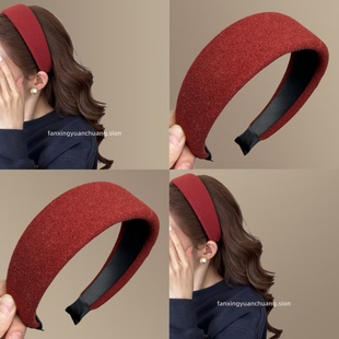 秋冬丝绒宽边发箍高颅顶百搭头箍外出气质旅行发卡 花火续昼