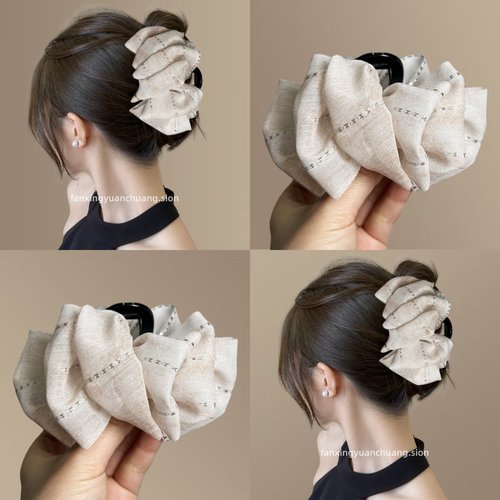 氛围感碎花抓夹2025新款欧根纱