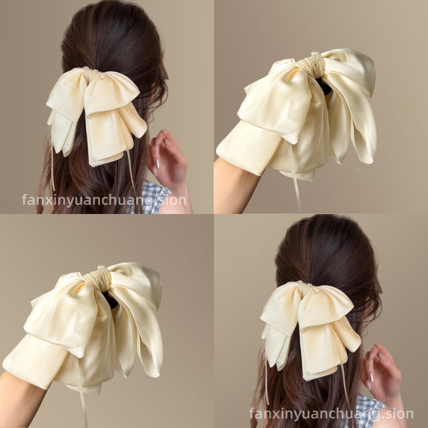 温柔绸缎半扎马尾夹旅行发卡气质纯色夹显头发夹蝴蝶结抓夹高级感,户外/登山/野营/旅行用品,旅行发卡,淘宝优惠券,粉丝福利购,淘宝优惠卷