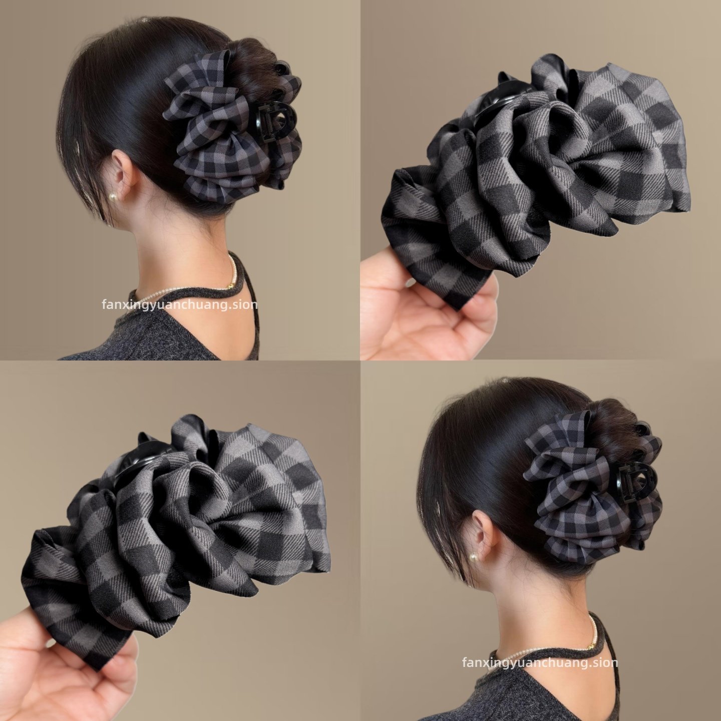 【心动时刻】爆款格纹泡泡鲨鱼夹韩系云朵抓夹百搭博主同款发夹,饰品/流行首饰/时尚饰品新,发饰,淘宝优惠券,粉丝福利购,淘宝优惠卷