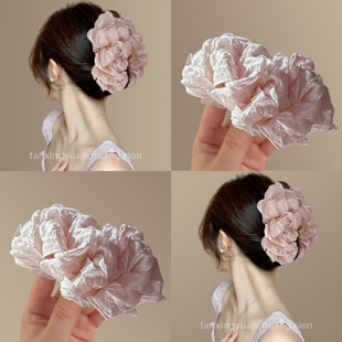 超仙云朵抓夹发量大鲨鱼夹女2025新款冬季头花头饰后脑勺发夹发饰