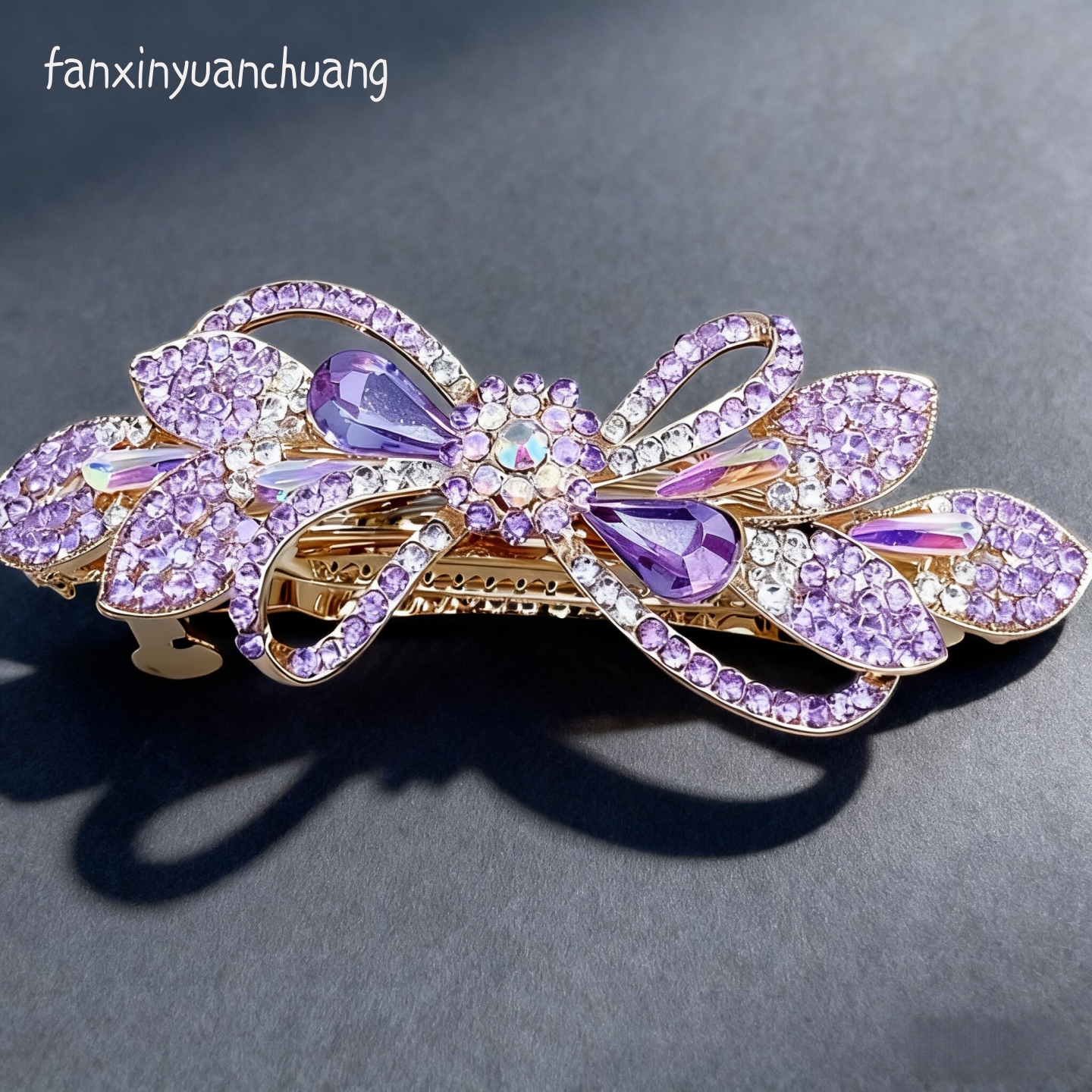 【给妈妈的爱】轻奢蝴蝶结珍珠水钻后脑勺马尾高端发夹女旅行发卡