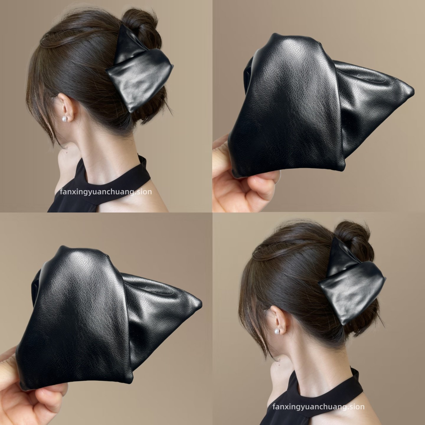 【一见倾心】韩版皮质三角抓夹高级感简约发夹百搭气质鲨鱼夹时尚,饰品/流行首饰/时尚饰品新,发饰,淘宝优惠券,粉丝福利购,淘宝优惠卷