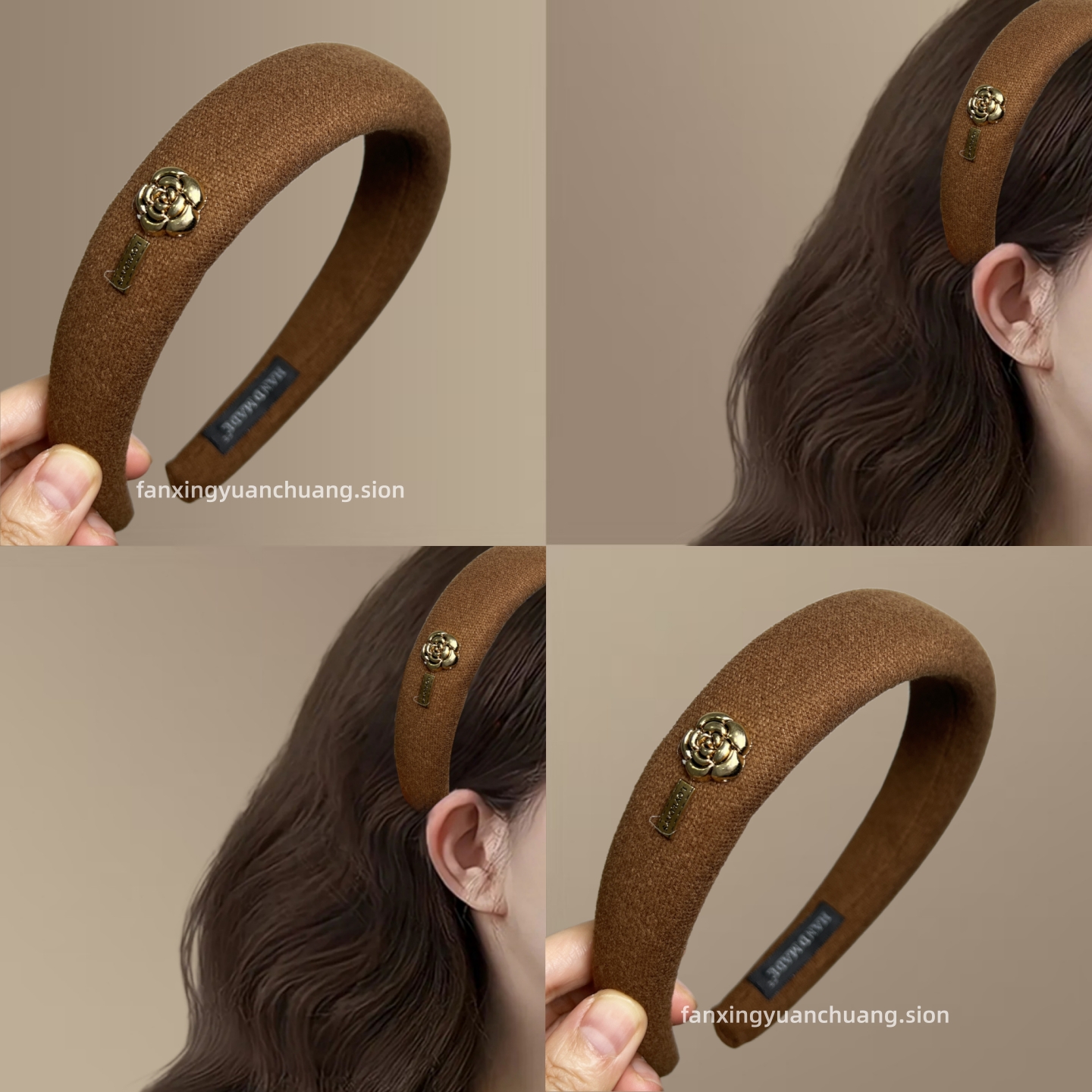 韩版小香风发箍女山茶花新款头箍