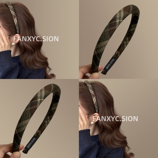 【枫落菱序】韩系格子布艺发箍网红时尚高颅顶头箍热推款旅行发卡