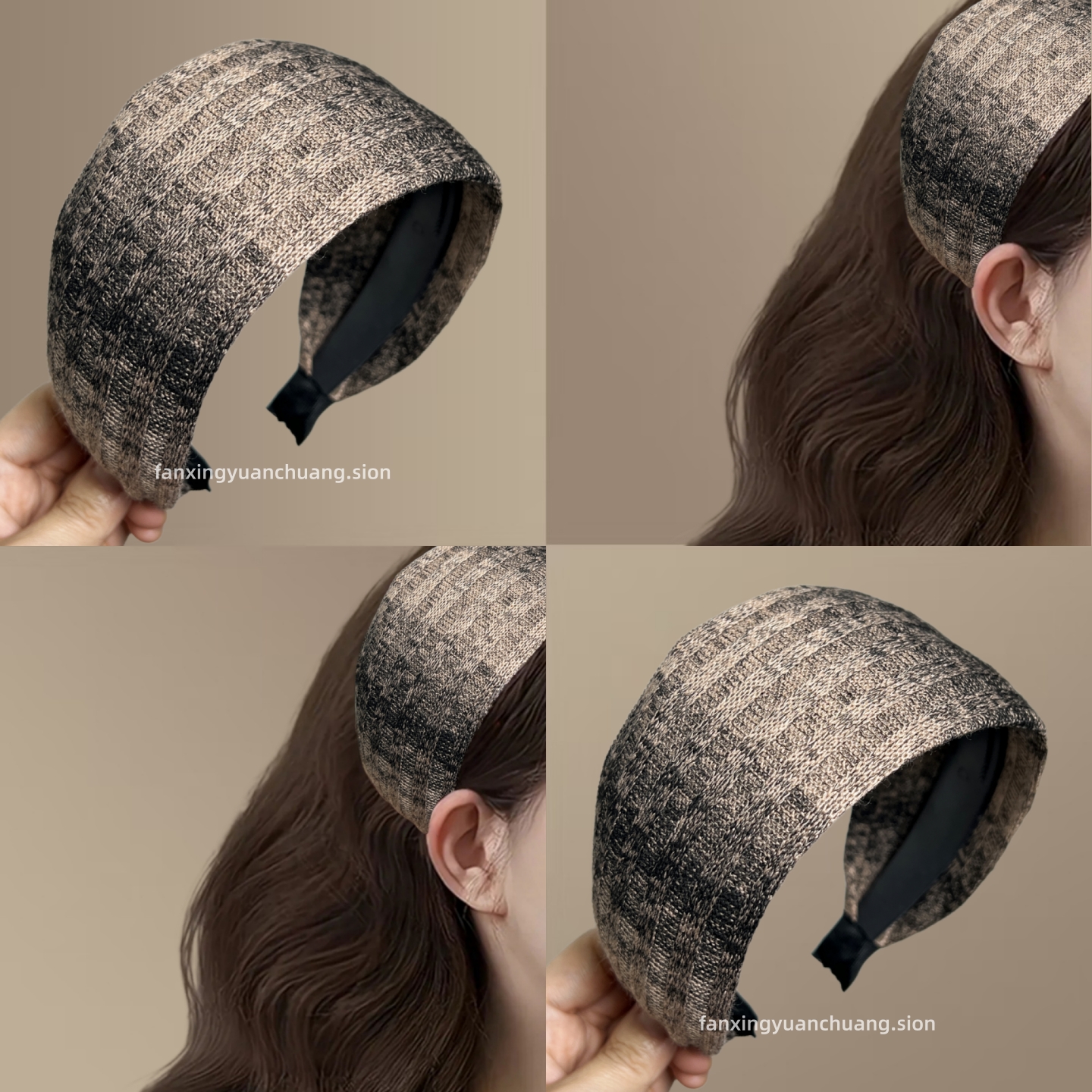 新款赫本风宽边发箍纯色小众名媛