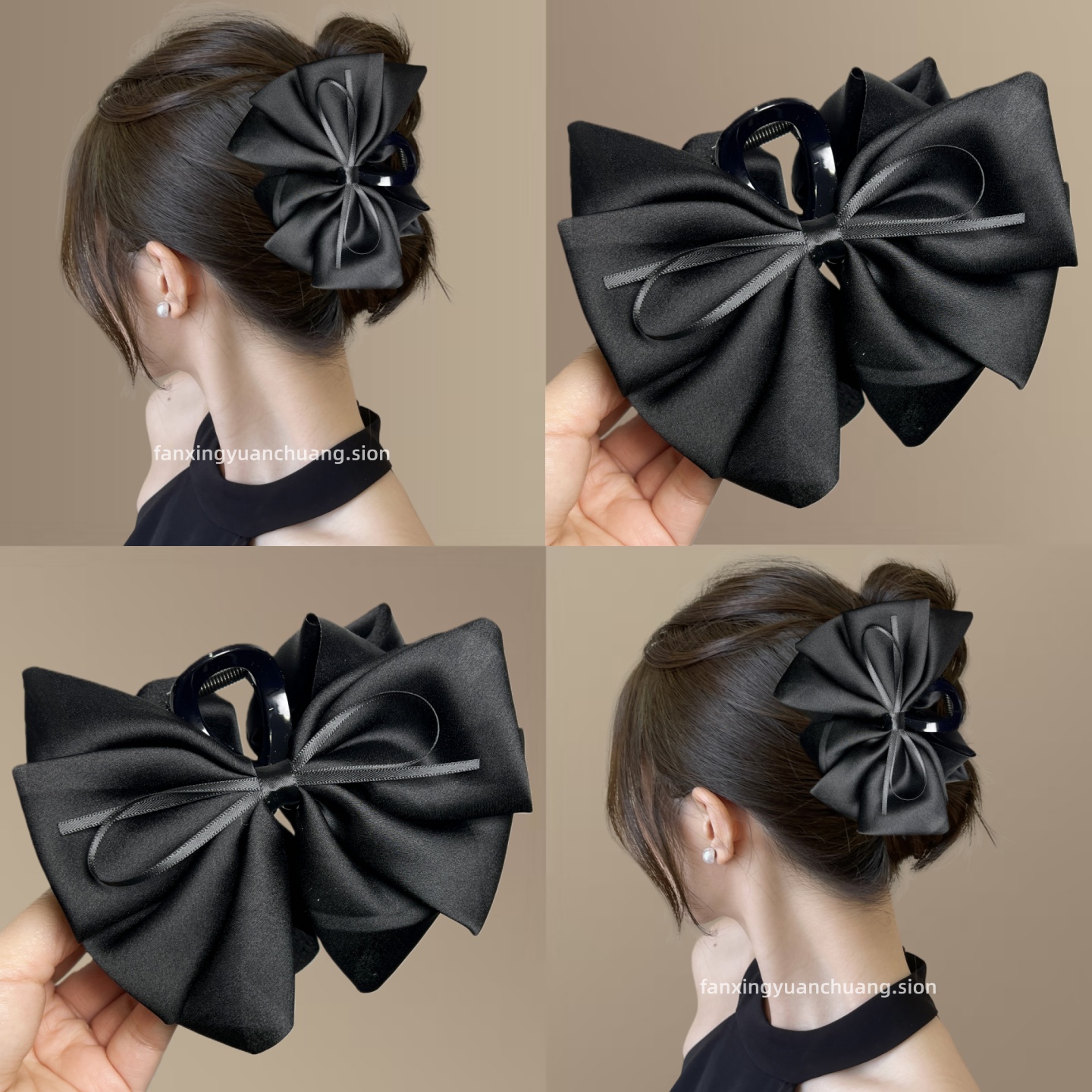 【月光情诗】蝴蝶结飘带抓夹气质显发量鲨鱼夹时尚发夹旅行发卡