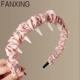 头箍韩国齿洗脸箍缠绕超仙布艺发卡防滑发饰带齿高级化妆~感梳发