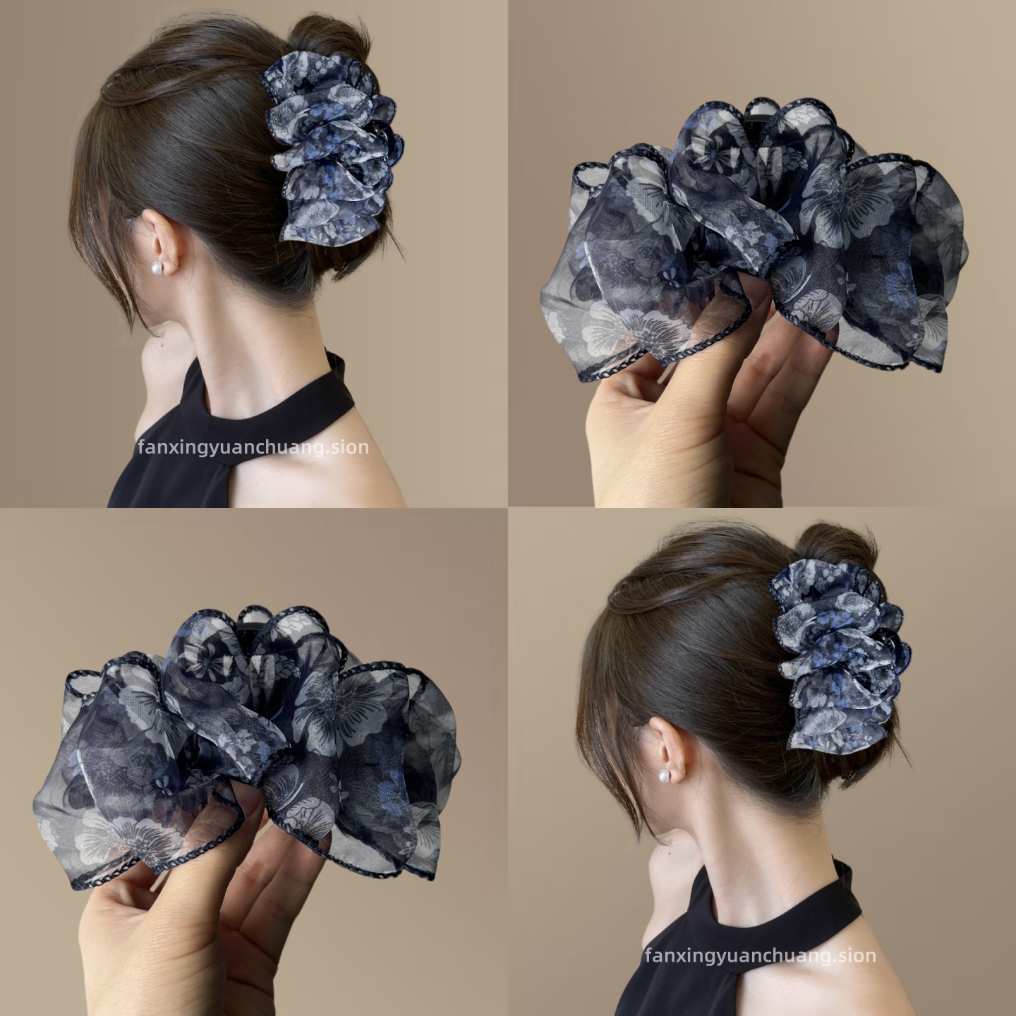 耐用简约百搭新款泡泡沙大抓夹大号发量多头饰盘发夹防滑优雅风