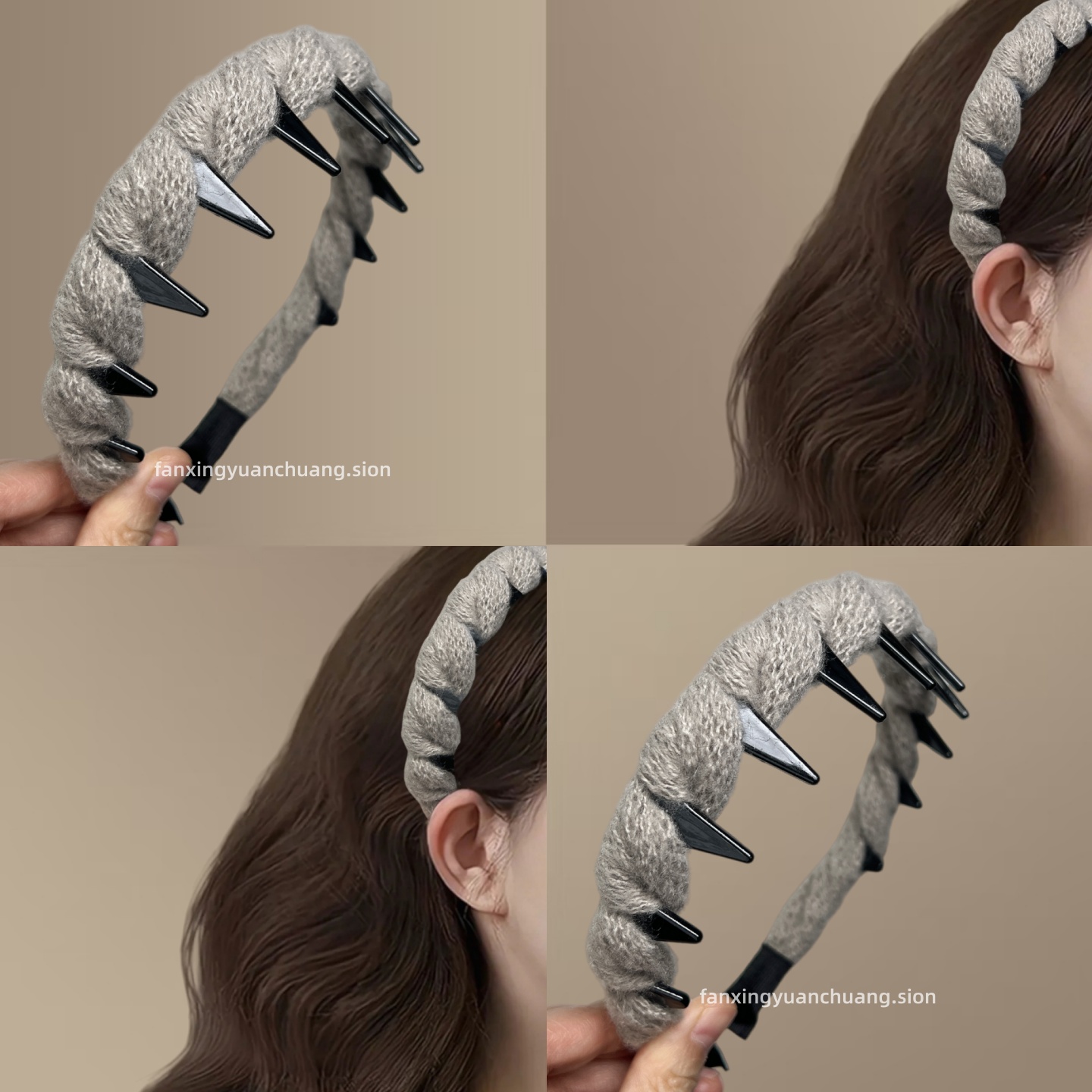 毛线缠绕高颅顶发箍女秋冬