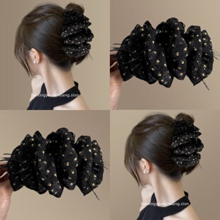 【风眠花信】韩系羽毛泡泡鲨鱼夹碎花蝴蝶结抓夹早春发夹旅行发卡