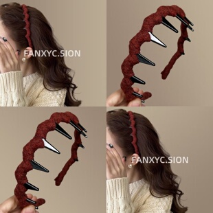 【山月入怀】秋冬黑齿针织发箍高颅顶百搭头箍高端气质旅行发卡