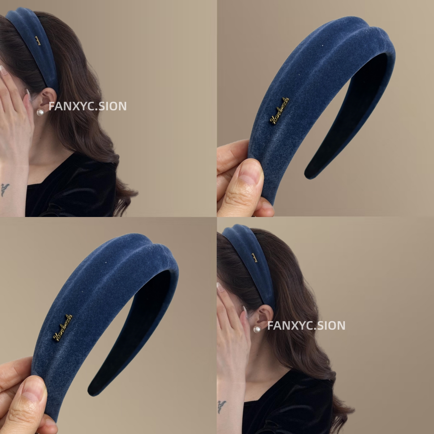 早秋新款韩系复古字母凹凸发箍