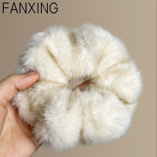 秋冬大气貂毛绒头绳高端大肠发圈