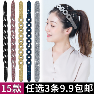 亮片成人碎发贴发箍长条儿童粘发帖束发刘海贴固定魔法贴发带头饰