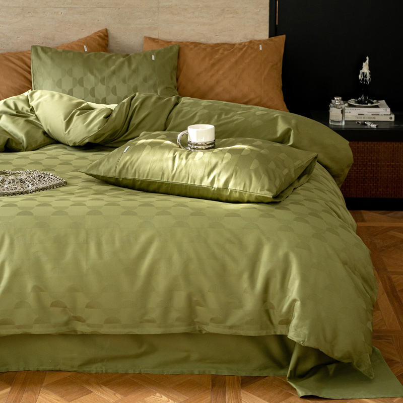 高档美式裸睡100支长绒棉四件套