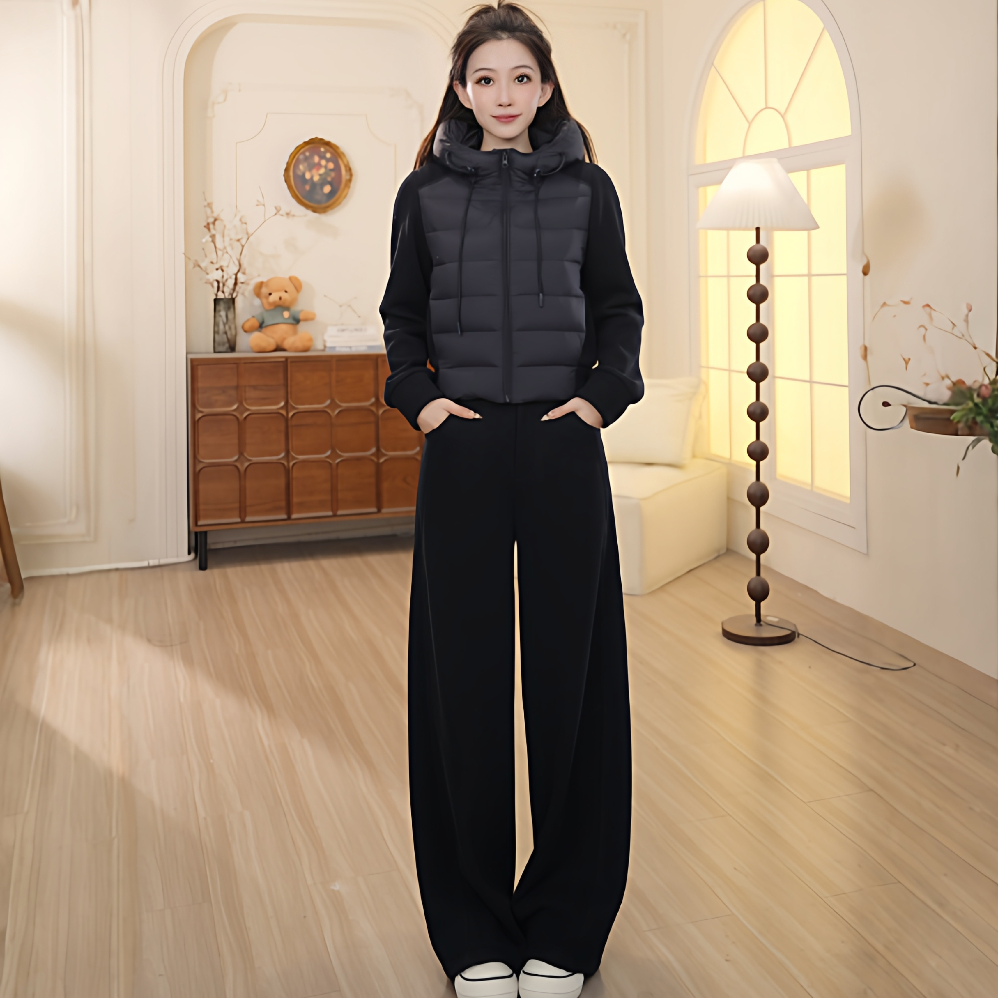 BasicHouse/百家好羽绒连帽外套