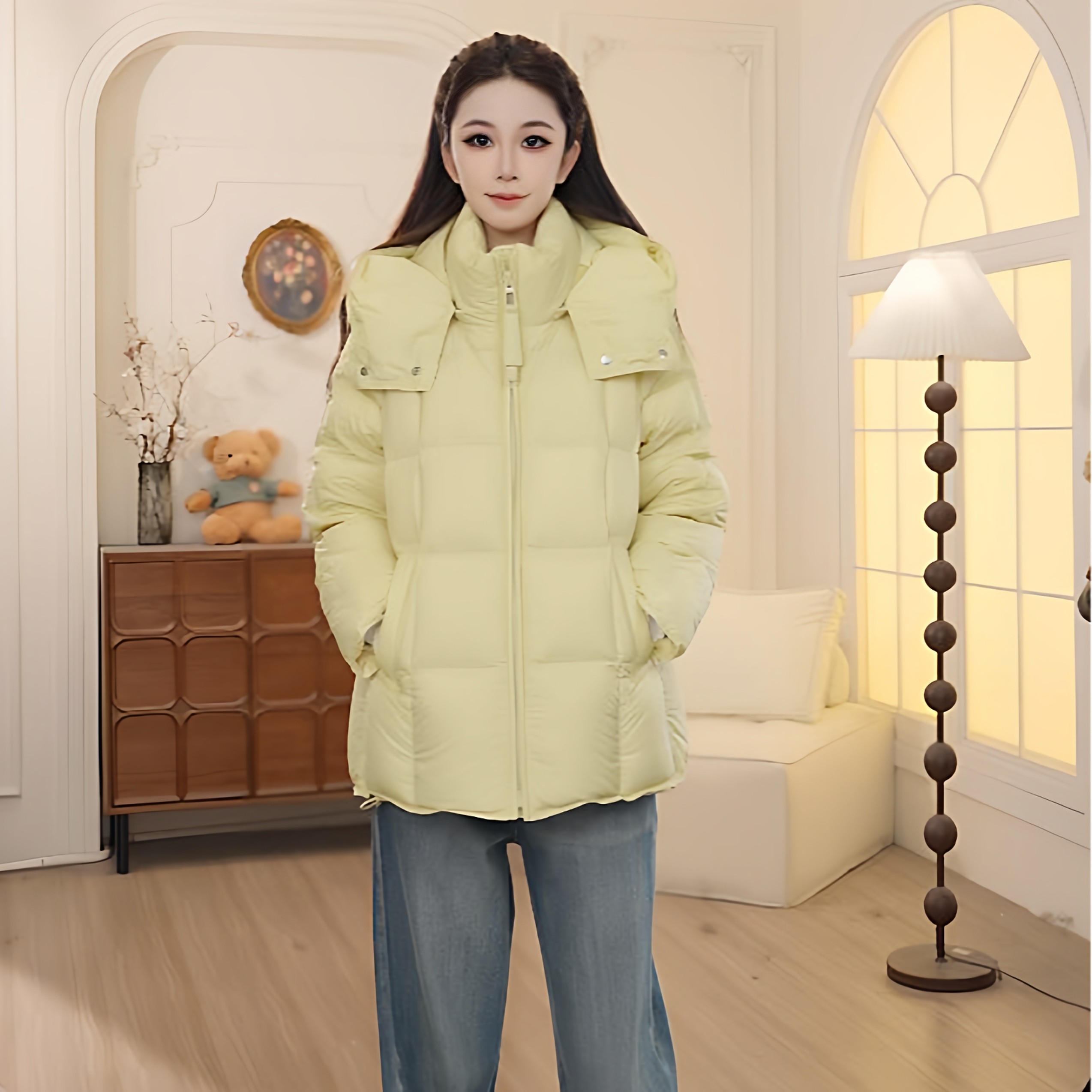 Basic House/百家好2025冬季新款立领连帽泡芙羽绒外套女YDQ32,女装/女士精品,羽绒服,淘宝优惠券,粉丝福利购,淘宝优惠卷