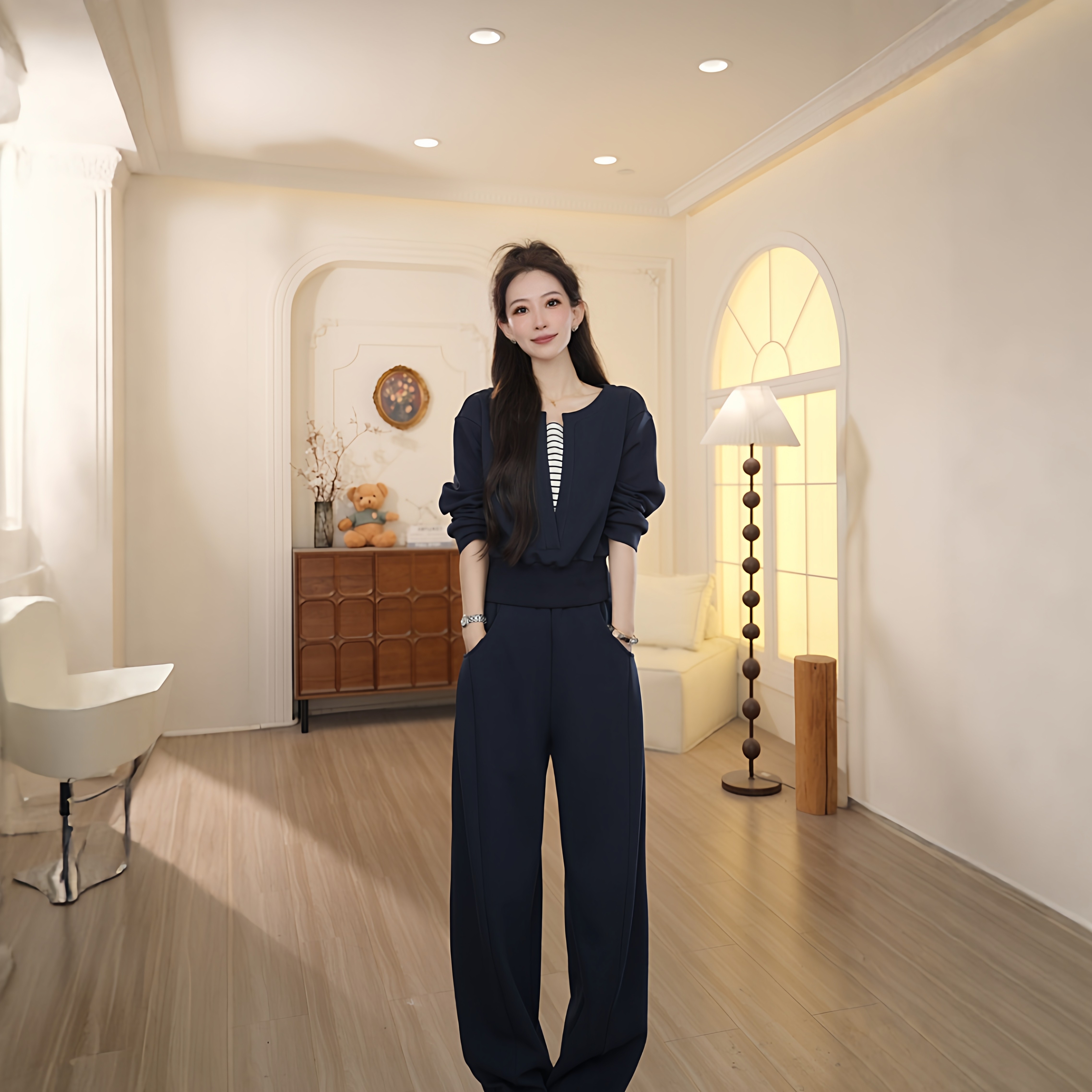 百家好25初秋设计款时尚假两件