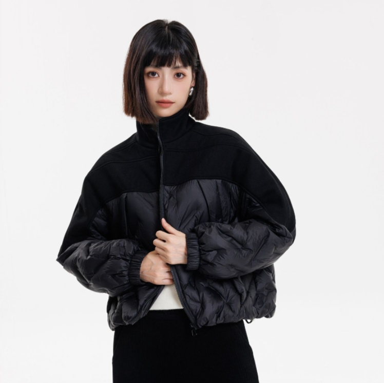 Basic House/百家好2023秋冬双面呢拼接白鸭绒女外套B0183B51842