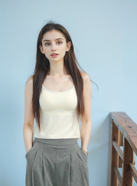 BasicHouse/百家好新简约基础肌理感修身显瘦无袖美背B0183B54702