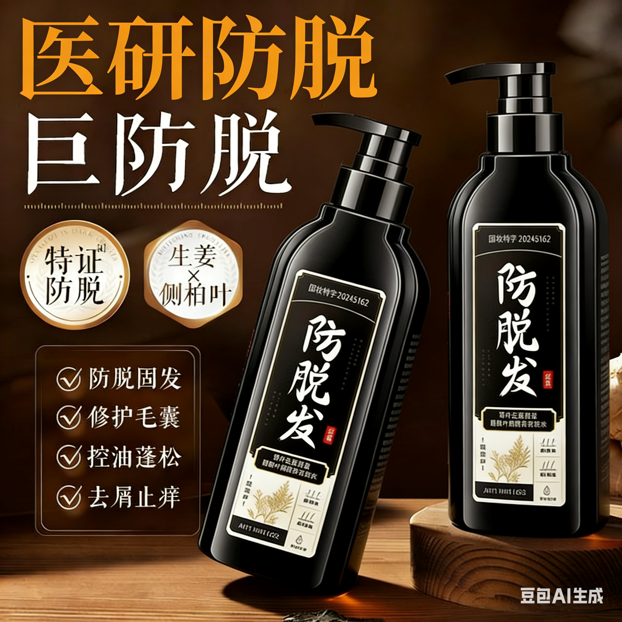 正品琴叶生姜防脱发洗发水护发素侧伯叶防脱发孕妇可用洗头膏