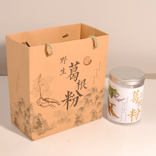 野生葛根粉礼品袋 葛粉礼品盒 提两罐伴手礼盒 贴瓶子不干胶标签