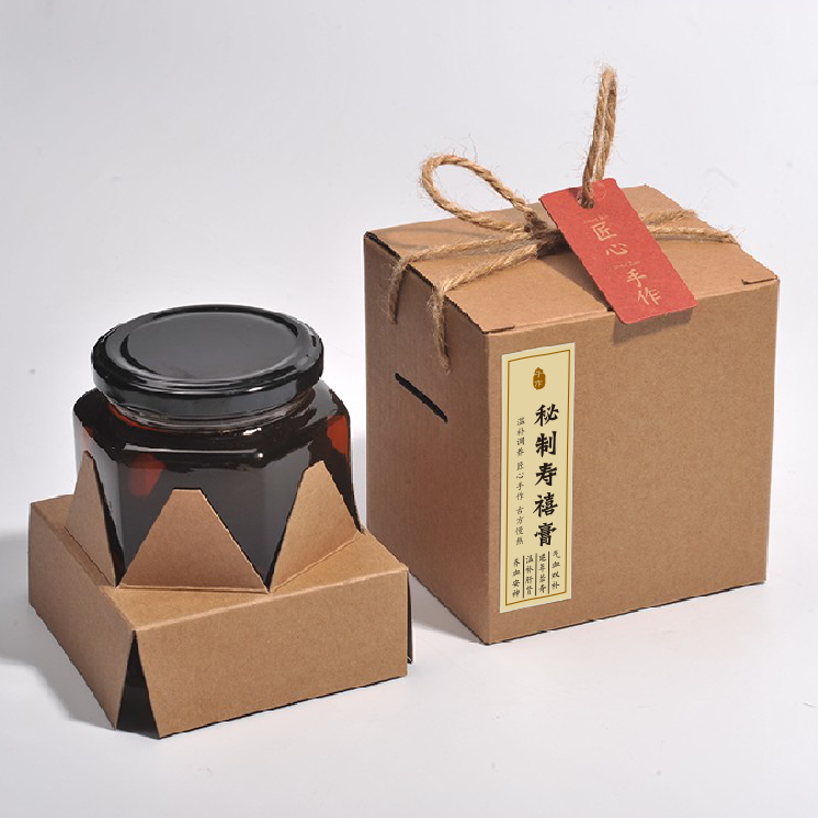 山楂500ml玻璃瓶包装盒柠檬膏