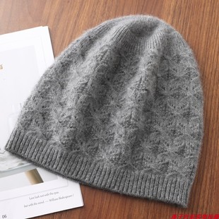 2025秋季镂空薄款羊绒帽子针织包头帽时尚套头帽韩版网眼钩花帽子